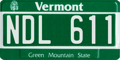 VT license plate NDL611