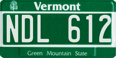 VT license plate NDL612