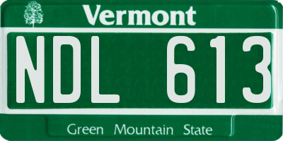 VT license plate NDL613