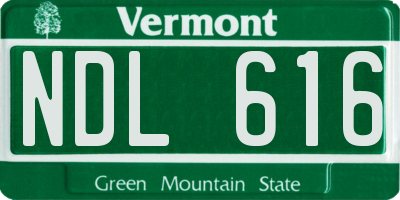 VT license plate NDL616