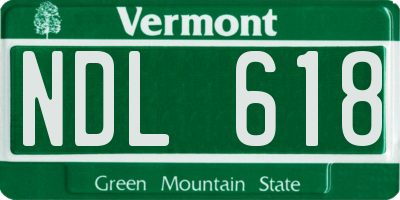 VT license plate NDL618