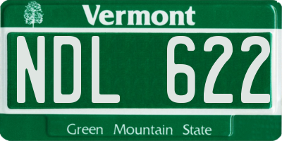 VT license plate NDL622