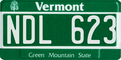 VT license plate NDL623