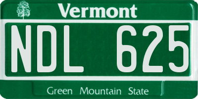 VT license plate NDL625