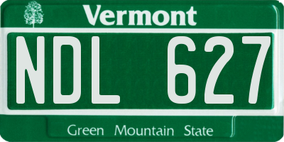 VT license plate NDL627