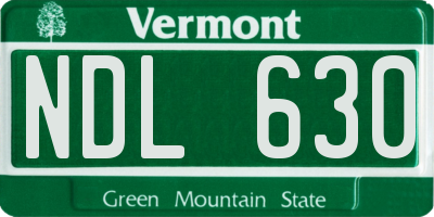 VT license plate NDL630