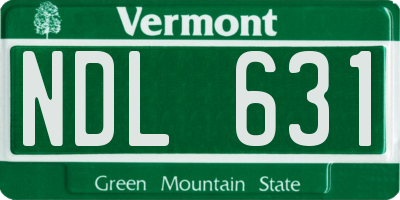 VT license plate NDL631