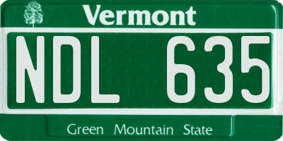 VT license plate NDL635