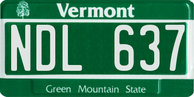 VT license plate NDL637