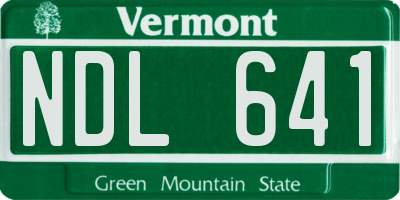 VT license plate NDL641
