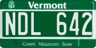 VT license plate NDL642