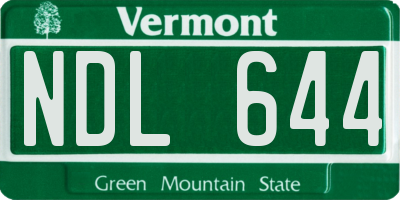 VT license plate NDL644