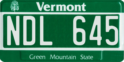 VT license plate NDL645