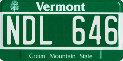 VT license plate NDL646