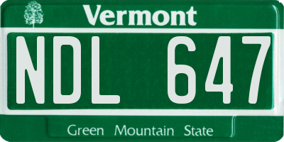 VT license plate NDL647