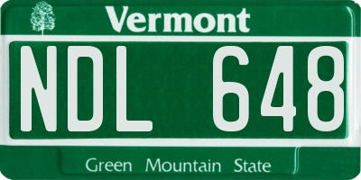 VT license plate NDL648