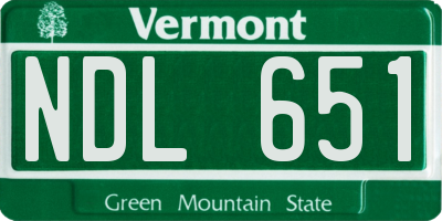 VT license plate NDL651