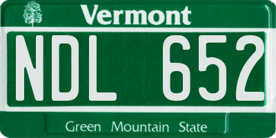 VT license plate NDL652