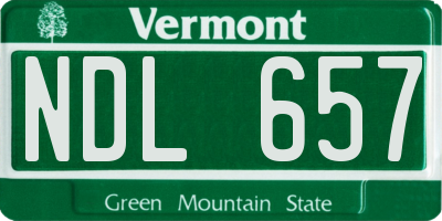 VT license plate NDL657