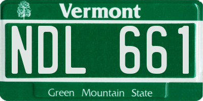 VT license plate NDL661