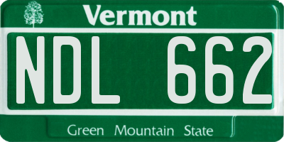 VT license plate NDL662