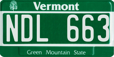 VT license plate NDL663