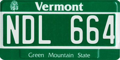 VT license plate NDL664