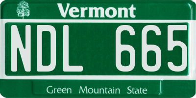 VT license plate NDL665