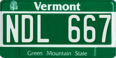 VT license plate NDL667