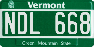 VT license plate NDL668