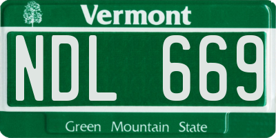 VT license plate NDL669