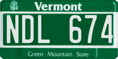 VT license plate NDL674