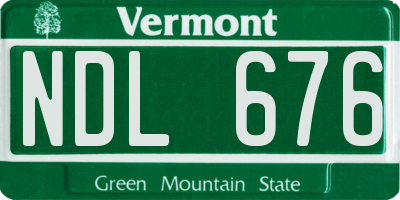 VT license plate NDL676