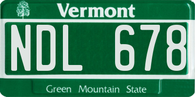 VT license plate NDL678