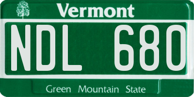 VT license plate NDL680