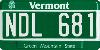 VT license plate NDL681