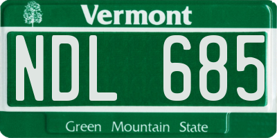 VT license plate NDL685