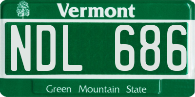 VT license plate NDL686