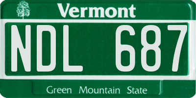 VT license plate NDL687