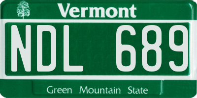 VT license plate NDL689