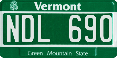 VT license plate NDL690