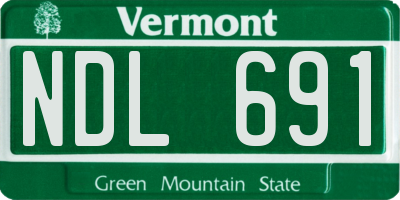 VT license plate NDL691