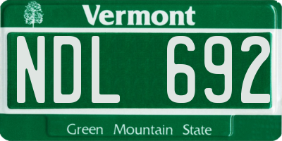 VT license plate NDL692