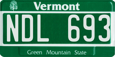 VT license plate NDL693