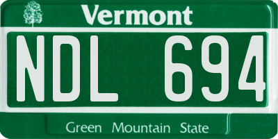 VT license plate NDL694