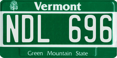 VT license plate NDL696