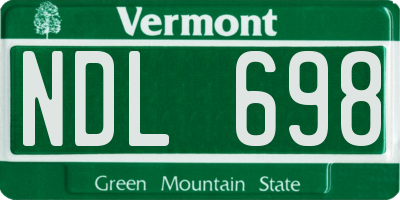 VT license plate NDL698