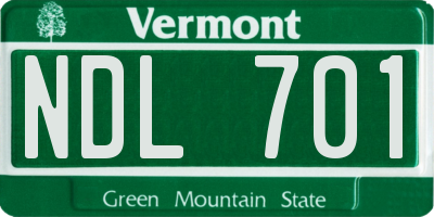 VT license plate NDL701