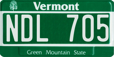 VT license plate NDL705