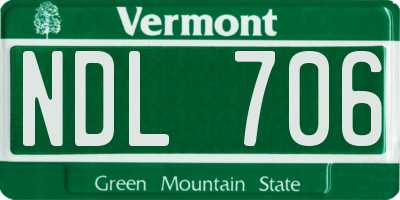 VT license plate NDL706